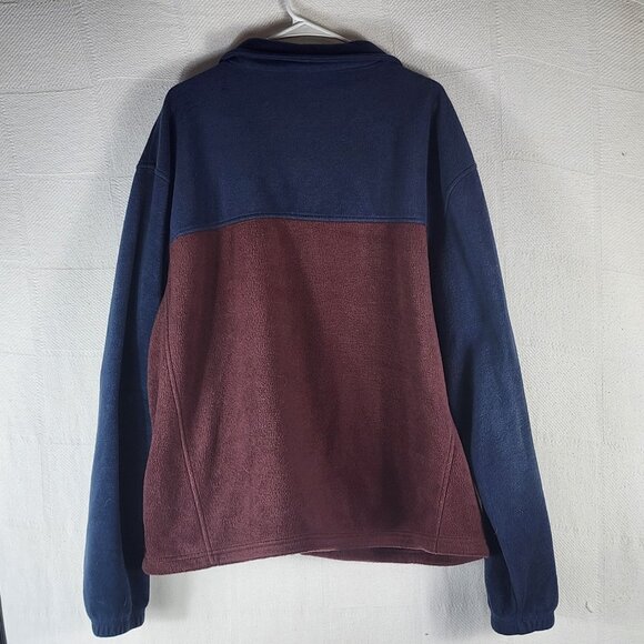 Columbia Sportswear Navy and Burgundy Full Zip Poly Fleece LS Sweater Jacket XXL - Picture 11 of 16